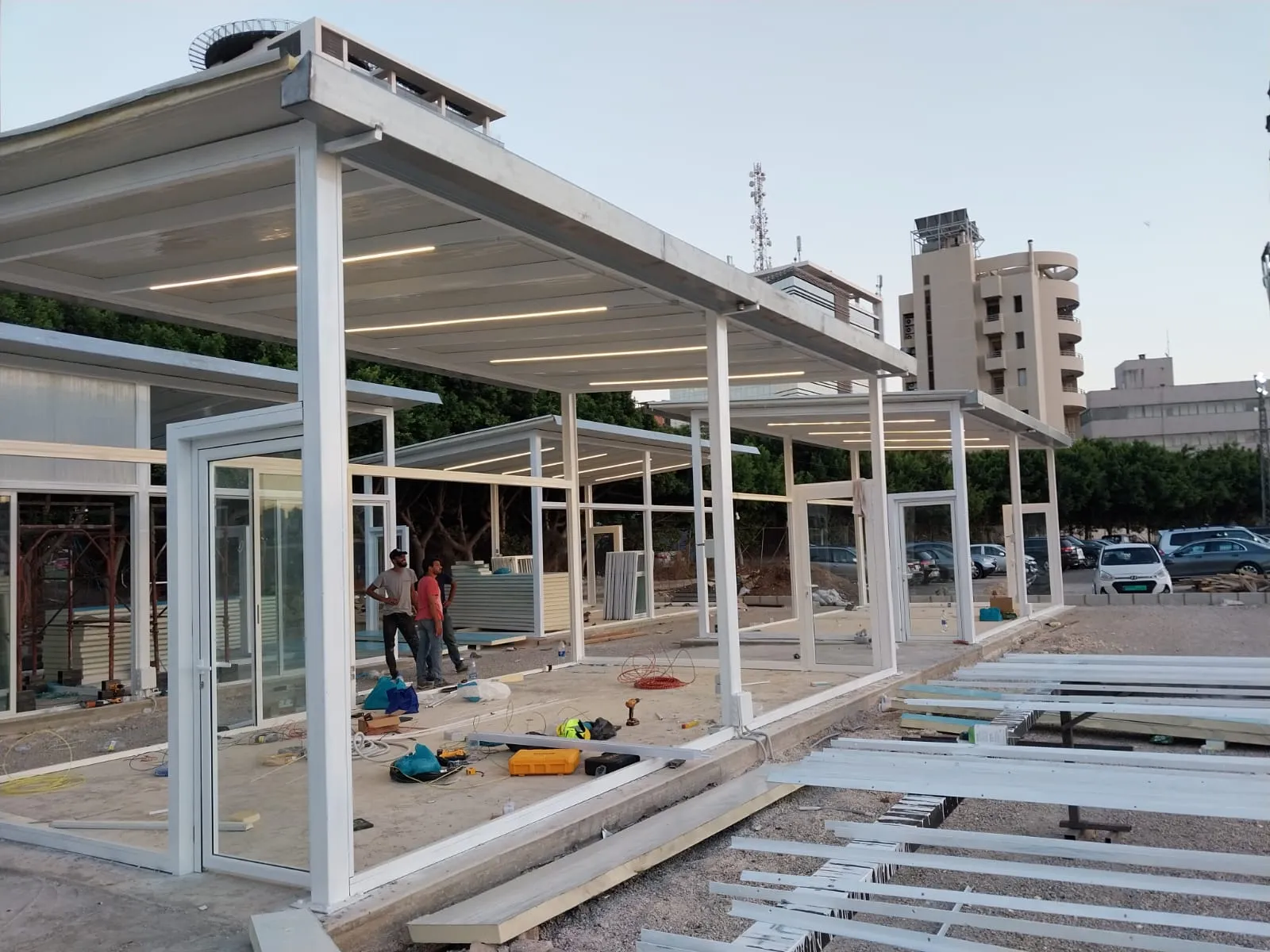 Installation of Steel Booths with Demountable Walls – Sin El Fil